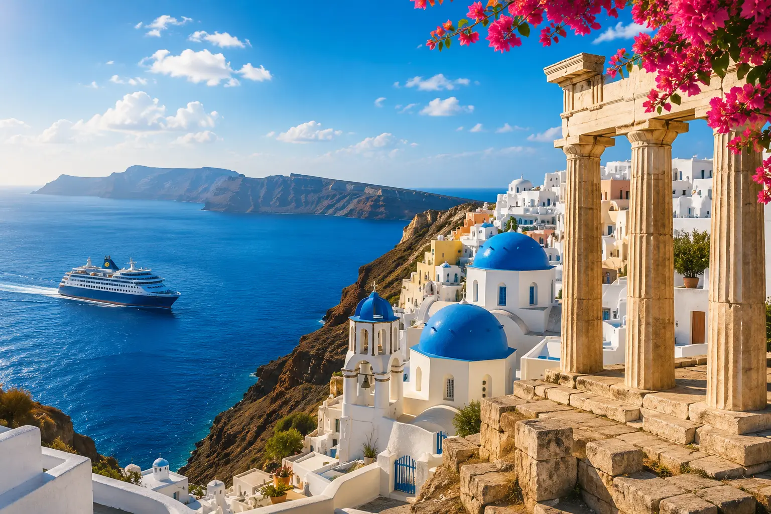 Santorini'nin mavi kubbeli kiliseleri, Yunan adaları